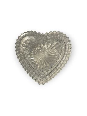 Vintage Genuine 24 % Lead Crystal, Trinket / Ring Heart Box Teleflora